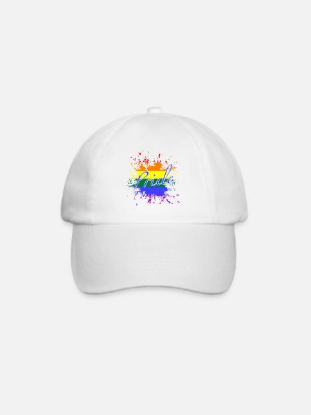 LGBTQ, unisex, Regenbogen - Baseballkappe - Weiß/Weiß
