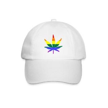 lgbtq ganja love is love - Baseballkappe - Weiß/Weiß - Vorne