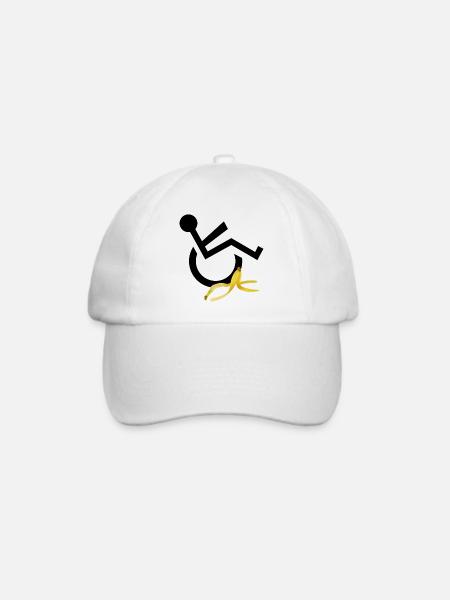 Rollstuhlfahrer rutscht auf Bananenhumor aus * - Baseballkappe - Weiß/Weiß