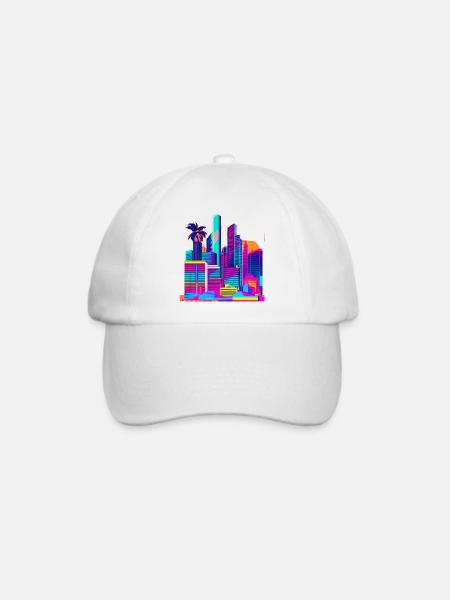 80s Skyline - Baseballkappe - Weiß/Weiß