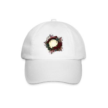 zeitlos schönes Rosengarten Jugendstil Ornament - Baseballkappe - Weiß/Weiß - Vorne