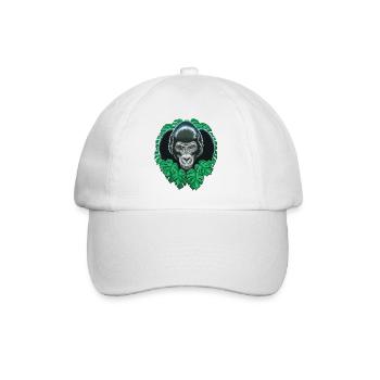 Gorilla-Kopf - Baseballkappe - Weiß/Weiß - Vorne