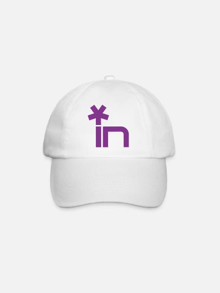 Stern-Icon über In-Logo - Baseballkappe - Weiß/Weiß