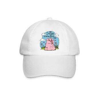 Deine Drängelei geht mir am Arsch vorbei - Schwein - Baseballkappe - Weiß/Weiß - Vorne