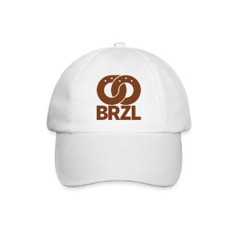 Minimalistisch und modern –Bayerische Brezn Design - Baseballkappe - Weiß/Weiß - Vorne