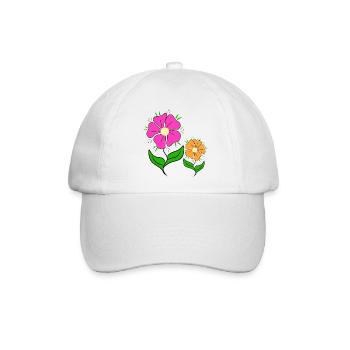 bunte Blumenwiese Margeriten Blüte Blumenranke - Baseballkappe - Weiß/Weiß - Vorne
