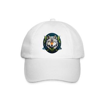 Waldbewohner Wolf - Baseballkappe - Weiß/Weiß - Vorne
