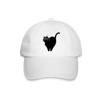 schwarze Katze erschreckt sich - Baseballkappe - Weiß/Weiß - Vorne