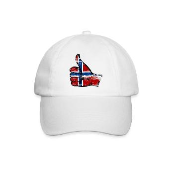 Norwegen Flagge alles klar Symbol used - Baseballkappe - Weiß/Weiß - Vorne