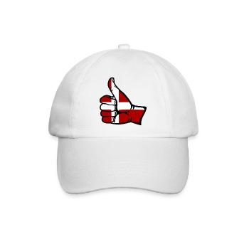 Dänemark Flagge Alles klar Symbol - Baseballkappe - Weiß/Weiß - Vorne