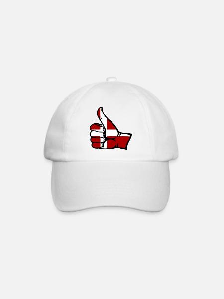Dänemark Flagge Alles klar Symbol - Baseballkappe - Weiß/Weiß