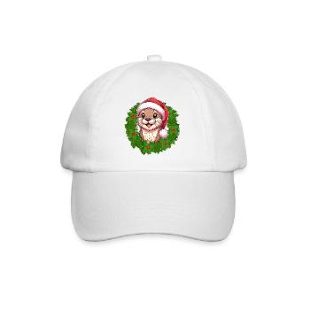 Putziger Otter Weihnachtsdesign für die Feiertage - Baseballkappe - Weiß/Weiß - Vorne