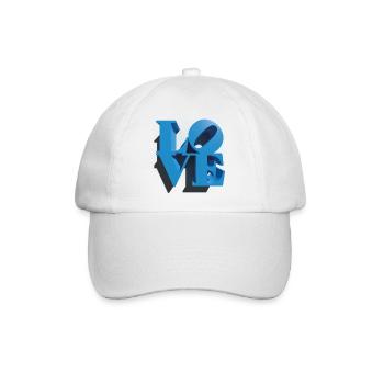 LIEBE 3D Cyan - Baseballkappe - Weiß/Weiß - Vorne