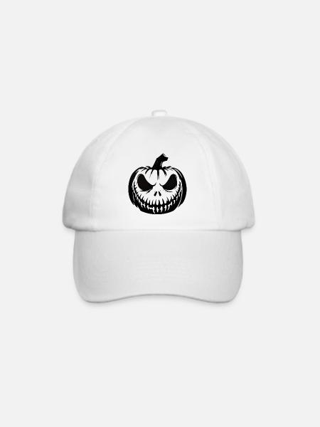 Kürbis Geist Halloween - Baseballkappe - Weiß/Weiß