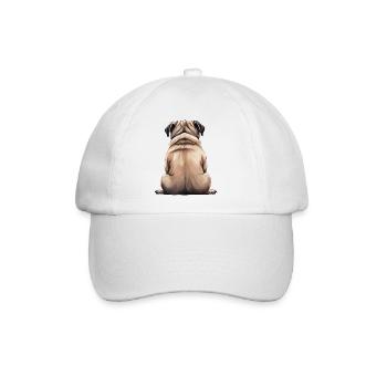 Mops - Baseballkappe - Weiß/Weiß - Vorne
