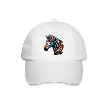 Zebra - Baseballkappe - Weiß/Weiß - Vorne
