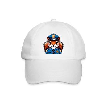 Officer Eichhörnchen - Baseballkappe - Weiß/Weiß - Vorne