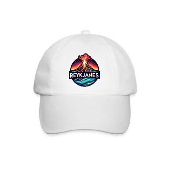 Ausbruch des Vulkans Reykjanes in Island. Vulkan - Baseballkappe - Weiß/Weiß - Vorne