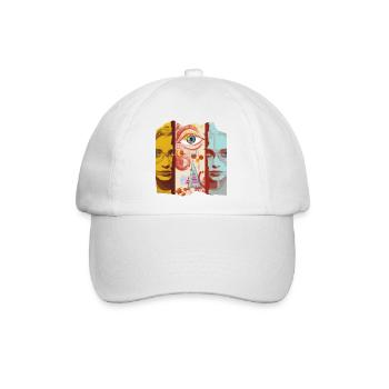 Modernes Kunstdesign - Baseballkappe - Weiß/Weiß - Vorne