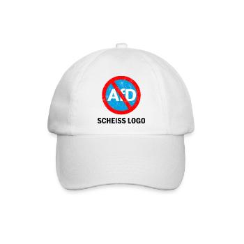 ANTI AFD STICKER, SCHEISS LOGO - Baseballkappe - Weiß/Weiß - Vorne