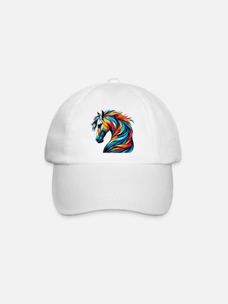 Pferd - Baseballkappe - Weiß/Weiß