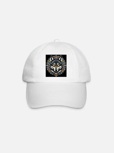 Wolf - Baseballkappe - Weiß/Weiß