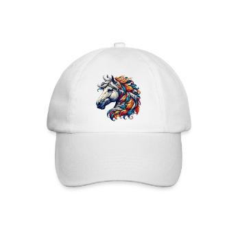 Pferd - Baseballkappe - Weiß/Weiß - Vorne