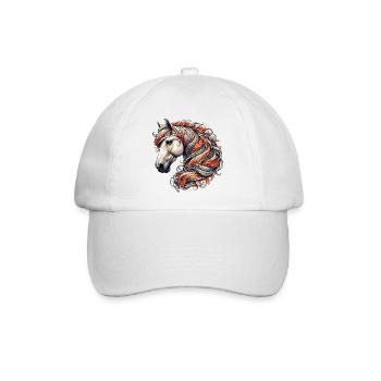 Pferd - Baseballkappe - Weiß/Weiß - Vorne