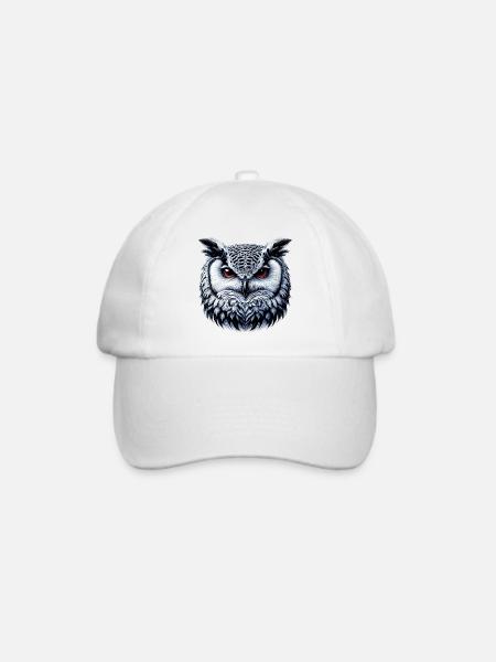Eule - Baseballkappe - Weiß/Weiß