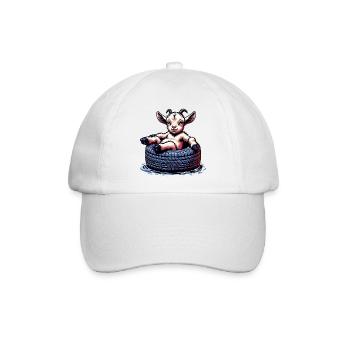 Lustige Ziege Tierliebhaber Bauernhof Design - Baseballkappe - Weiß/Weiß - Vorne