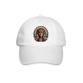 Amerikanisch Indianer Amerikanische Rote Haut - Baseballkappe - Weiß/Weiß - Vorne
