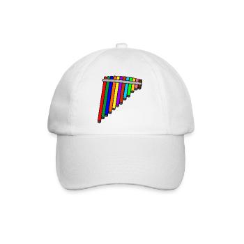 Panflöte farbig - Baseballkappe - Weiß/Weiß - Vorne