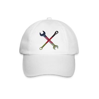 Deutsche Flaggenwerkzeug Kreuz - Baseballkappe - Weiß/Weiß - Vorne