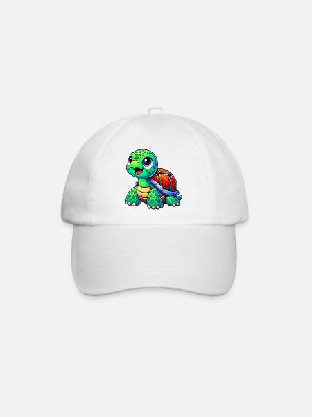 Schildkröte - Baseballkappe - Weiß/Weiß