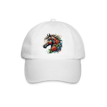 Pferd - Baseballkappe - Weiß/Weiß - Vorne