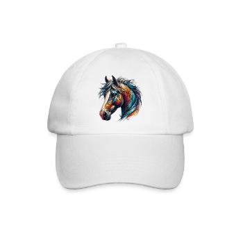 Pferd - Baseballkappe - Weiß/Weiß - Vorne