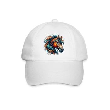 Pferd - Baseballkappe - Weiß/Weiß - Vorne