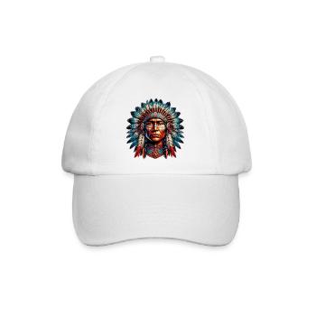 Amerikanisch Indianer Amerikanische Rote Haut - Baseballkappe - Weiß/Weiß - Vorne