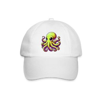 Krake - Baseballkappe - Weiß/Weiß - Vorne