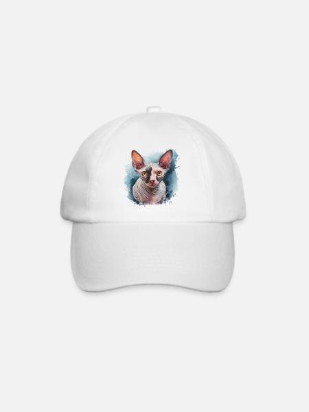 Sphynx Katze für Katzenliebhaber - Baseballkappe - Weiß/Weiß