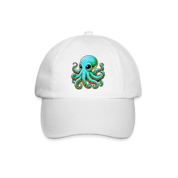Krake - Baseballkappe - Weiß/Weiß - Vorne