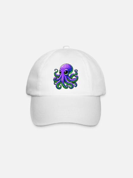 Krake - Baseballkappe - Weiß/Weiß