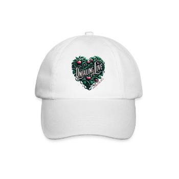 Unerschütterliche Liebe Jeremia 31:3 Botanisches - Baseballkappe - Weiß/Weiß - Vorne