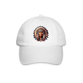 Amerikanischer Indianer Amerikanische Rote Haut - Baseballkappe - Weiß/Weiß - Vorne
