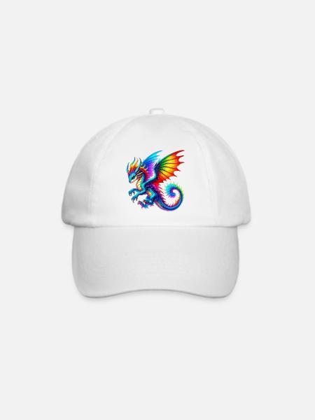 Drache - Baseballkappe - Weiß/Weiß