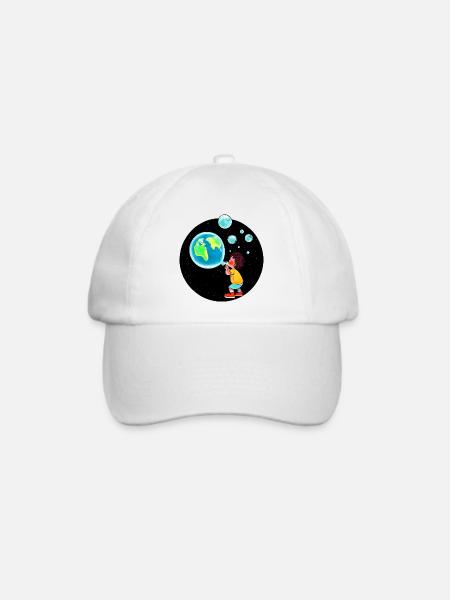 Planet Erde - Baseballkappe - Weiß/Weiß