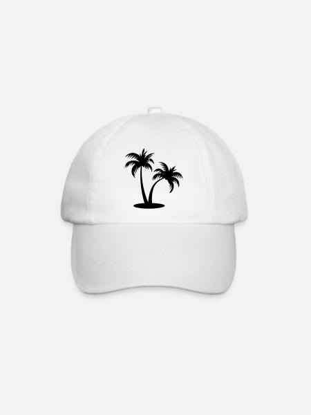 Palme - Baseballkappe - Weiß/Weiß