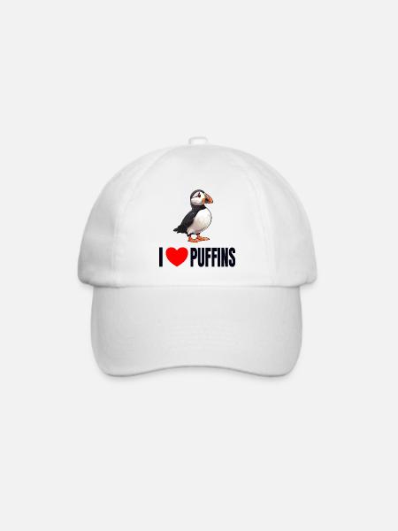 Papageientaucher Küstenvögel Papageientaucher - Baseballkappe - Weiß/Weiß