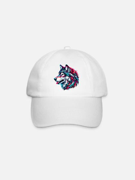 Wolf - Baseballkappe - Weiß/Weiß