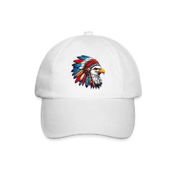 Indianer Adler Amerikanische Rothaut - Baseballkappe - Weiß/Weiß - Vorne